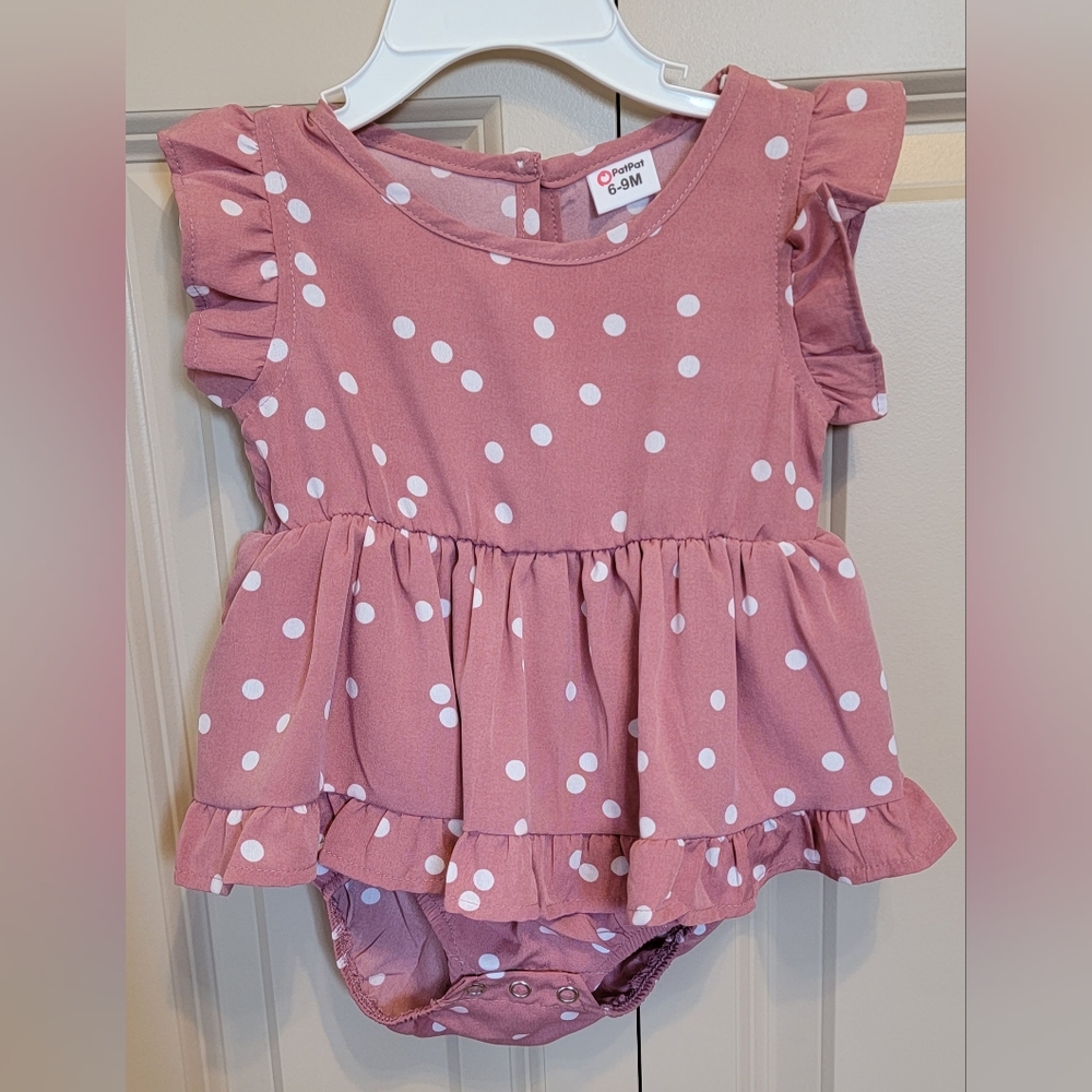 Size 6-9 months Polka Dot One Piece Dress
